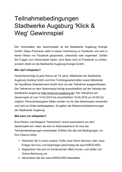 Teilnahmebedingungen Stadtwerke Augsburg `Klick & Weg