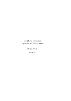 Skript zur Vorlesung Algebraische Zahlentheorie