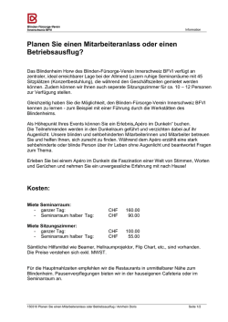 Planen Sie einen Mitarbeiteranlass oder einen Betriebsausflug?