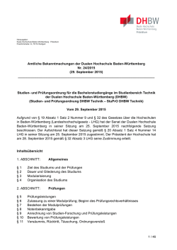 Studien- und Prüfungsordnung DHBW Technik