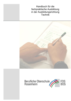 Handbuch f&uuml;r die fachpraktische Ausbildung in der
