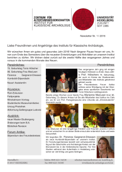 Persönliches - Institut für Klassische Archäologie