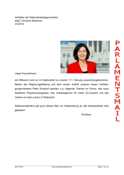 Newsletter - Christine Muttonen