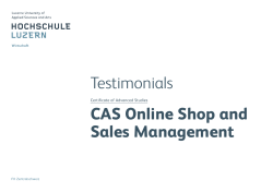 Testimonials CAS Online Shop and Sales Management