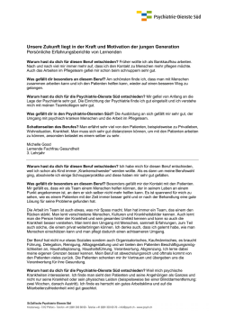 Erfahrungsbericht Lernende - Psychiatrie