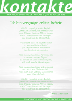 Ich bin vergn&uuml;gt, erl&ouml;st, befreit