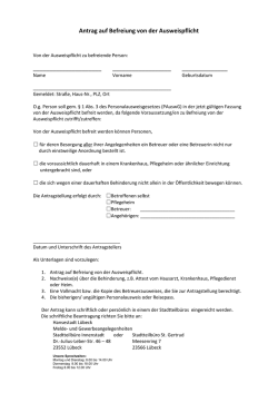 Antrag auf Befreiung von der Ausweispflicht