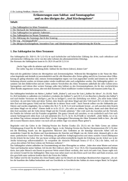 Erläuterungen zum Sabbat- und Sonntagsgebot und zu - Phil.-So.