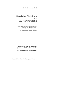 Herzliche Einladung 16. Martinswoche