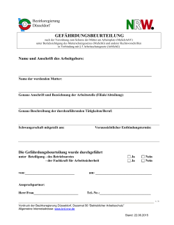 Gefährdungsbeurteilung - Bezirksregierung Düsseldorf