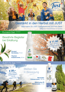 Gestärkt in den Herbst mit JUST