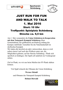 JUST RUN FOR FUN AND WALK TO TALK 1. Mai 2016