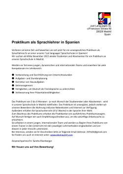 Praktikum als Sprachlehrer in Spanien (w/m)