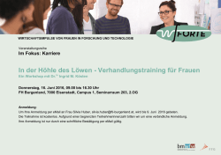 In der H&ouml;hle des L&ouml;wen - Verhandlungstraining f&uuml;r Frauen