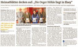 Heimatbl&auml;tter decken auf: "Die Oeger H&ouml;hle liegt in Elsey". WP/WR
