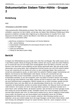 Dokumentation Sieben-T&auml;ler-H&ouml;hle - Gruppe 2