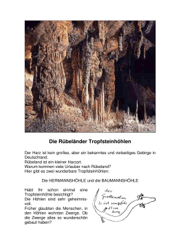 Die Rübeländer Tropfsteinhöhlen - Bildung-lsa