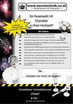 Ein Feuerwerk mit Charakter zu Ihrer Hochzeit?