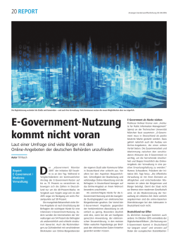 E-Government-Nutzung kommt nicht voran