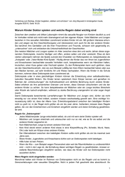 Warum Kinder Doktor spielen und welche Regeln dabei wichtig sind