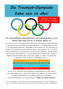 Die Traumjob-Olympiade Dabei sein ist alles!