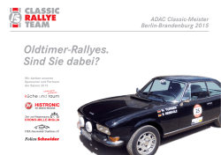 Oldtimer-Rallyes. Sind Sie dabei? ADAC Classic