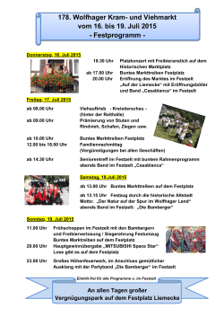 178. Wolfhager Kram- und Viehmarkt vom 16. bis 19. Juli 2015