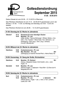 Gottesdienstordnung September 2015