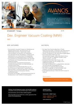 Dev. Engineer Vacuum Coating (M/W)