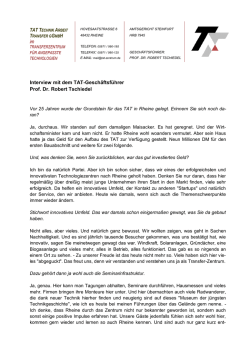 Interview mit Prof. Dr. Tschiedel