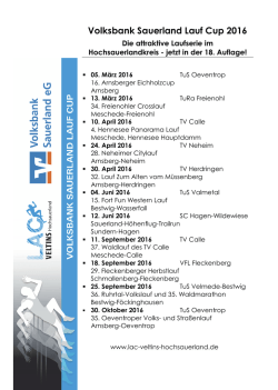 Volksbank Sauerland Lauf Cup 2016
