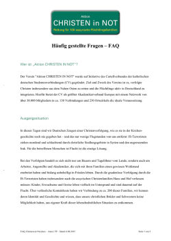 H&auml;ufig gestellte Fragen &ndash; FAQ - Cartellverband der katholischen