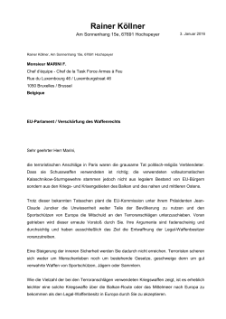 Offener Brief von LV5-Vizepräsident Rainer Köllner an Monsier