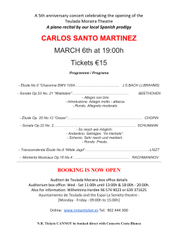 CARLOS SANTO MARTINEZ MARCH 6th at 19:00h Tickets €15