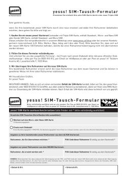 yesss! SIM-Tausch-Formular als PDF herunterladen