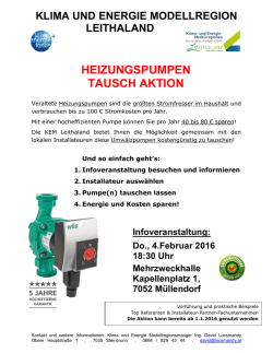 HEIZUNGSPUMPEN TAUSCH AKTION