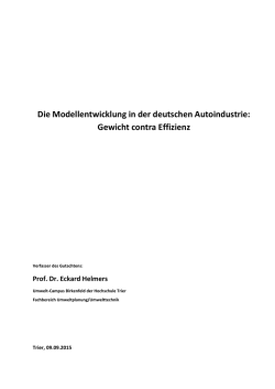 Die Modellentwicklung in der deutschen Autoindustrie: Gewicht