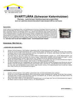 SVARTTJ&Auml;RA (Schwarzer Kiefernholzteer)