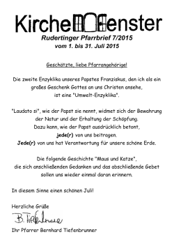 Pfarrbrief 07/2015 - Pfarrei Ruderting