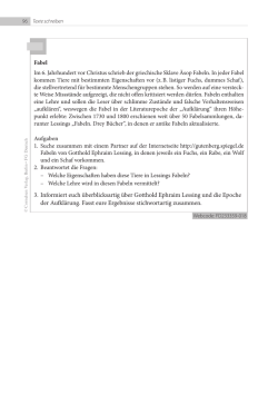 DownloadInformationstext &bdquo;Fabel&ldquo; und Arbeitsaufgaben