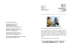 Jahresbericht 2014 - Spielraum Lebensraum