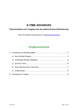 Dokumentation zum Vorgehen bei der