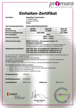 Einheiten-Zertifikat