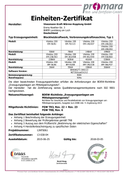 Einheiten-Zertifikat - BHKW | Kraft-Wärme