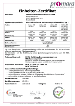 Einheiten-Zertifikat - BHKW | Kraft-W&auml;rme