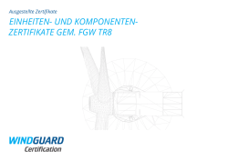 EinhEitEn- und KomponEntEn- zErtifiKatE gEm. fgW tr8