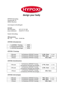 HYPOXI&ndash;Training - HYPOXI
