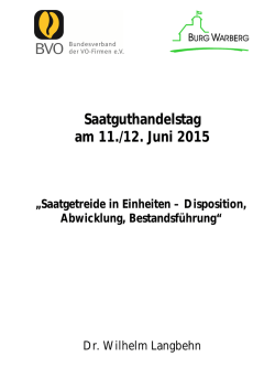 Dr. Wilhelm Langbehn - Saatgetreide in Einheiten