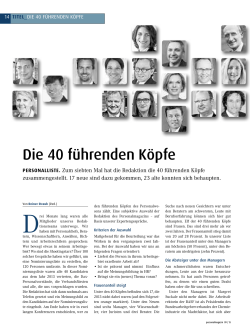 Die 40 führenden Köpfe - Institut für Deutsches und Europäisches