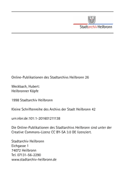 Heilbronner K&ouml;pfe - Stadtarchiv Heilbronn